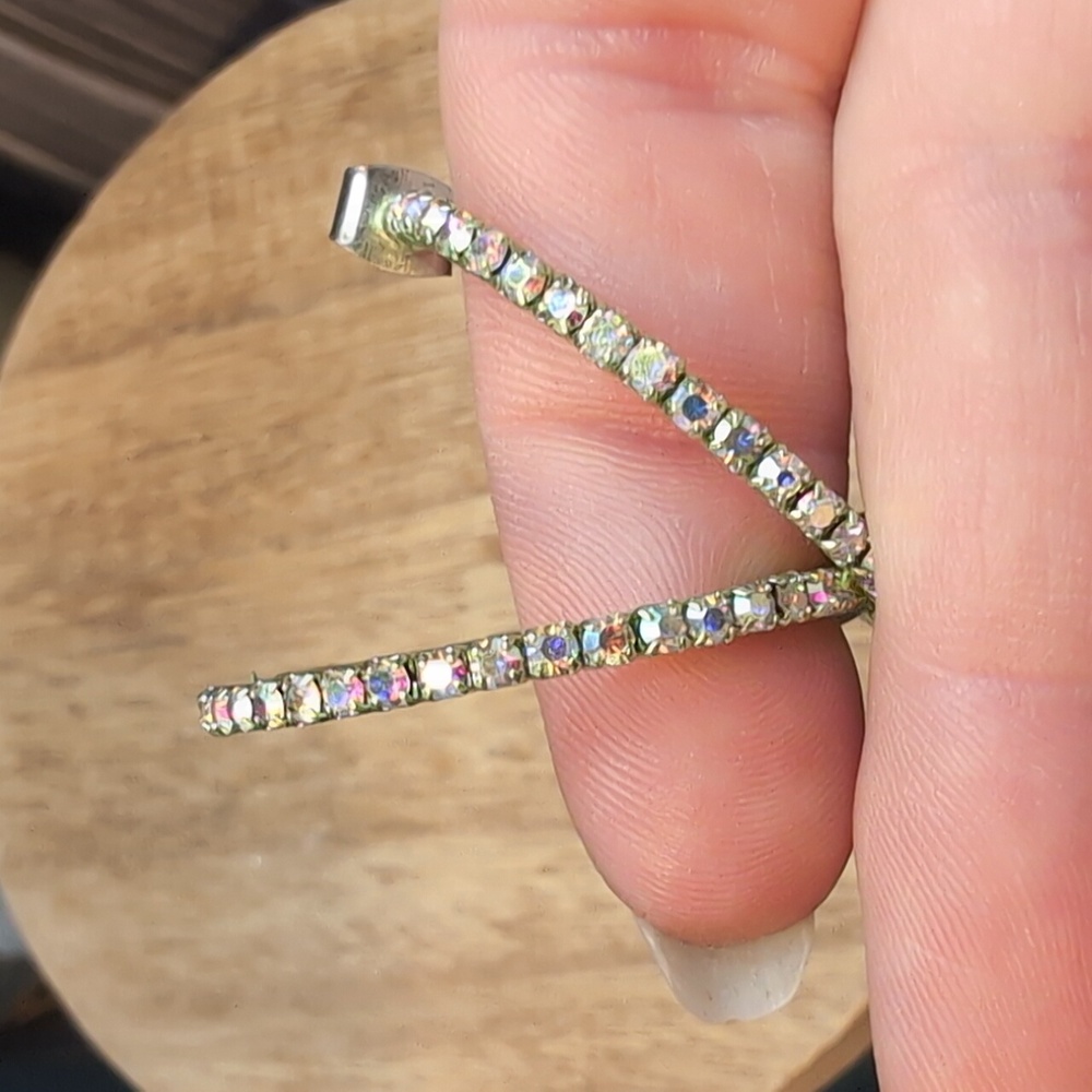 All About AB Green Crystal Hoops